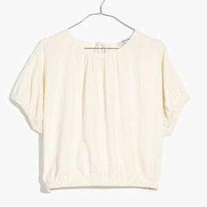 Madewell Linen-Blend Michele Bubble Top - Size XSmall